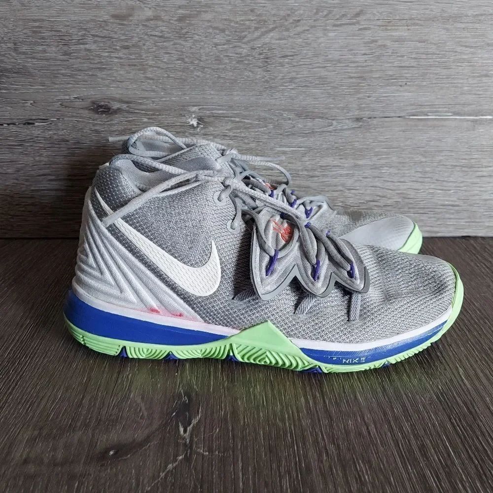 Nike Kyrie 5 PS Irving Wolf Grey Lime Kid Shoes Sneakers Size 2Y